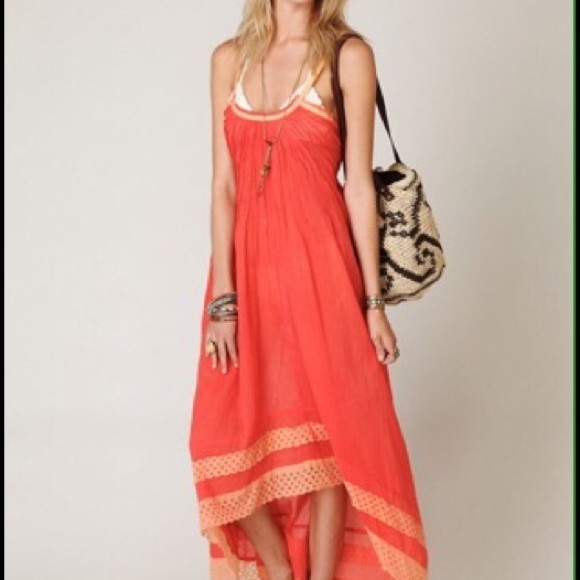 Free People Dresses & Skirts - Free People Coral Sunburst Maxi Dress Sz Small